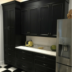 Black Beadboard Cabinet Door